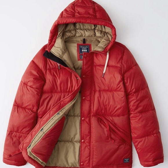 Abercrombie and Fitch Red Puffer Jacket - Picture 8 of 9